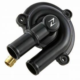 ZELIONI water pump cover in black anodized CNC aluminum resistant