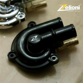 ZELIONI water pump cover in black anodized CNC aluminum resistant