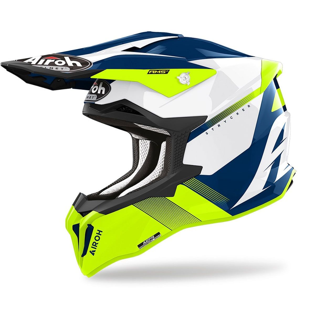 AIROH STSK31 casco motocross strycker skin grigio nero giallo