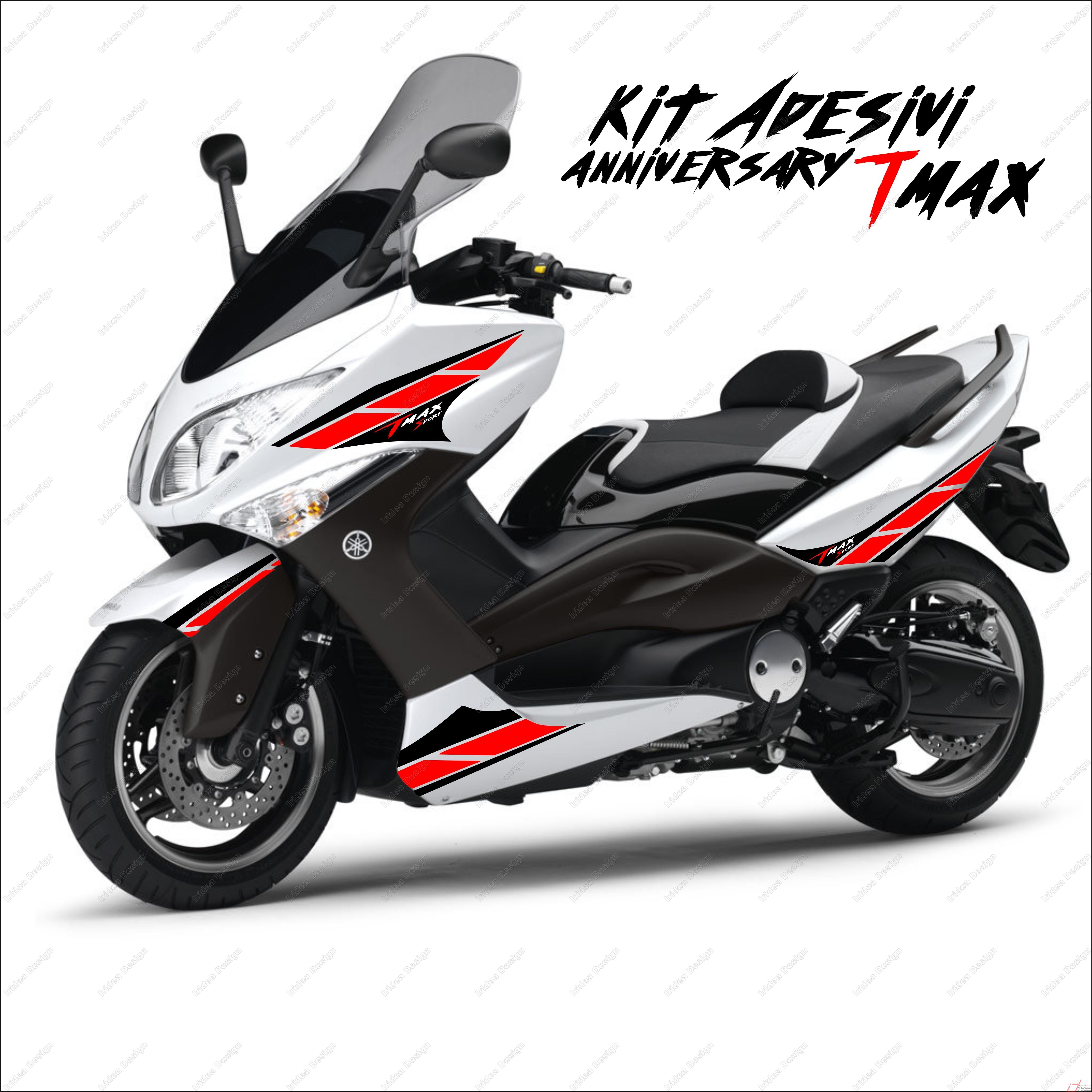 STICKERS ANNIVERSARY STICKER COMPATIBLE YAMAHA TMAX T-MAX 08 11 BLACK RED  SPORT